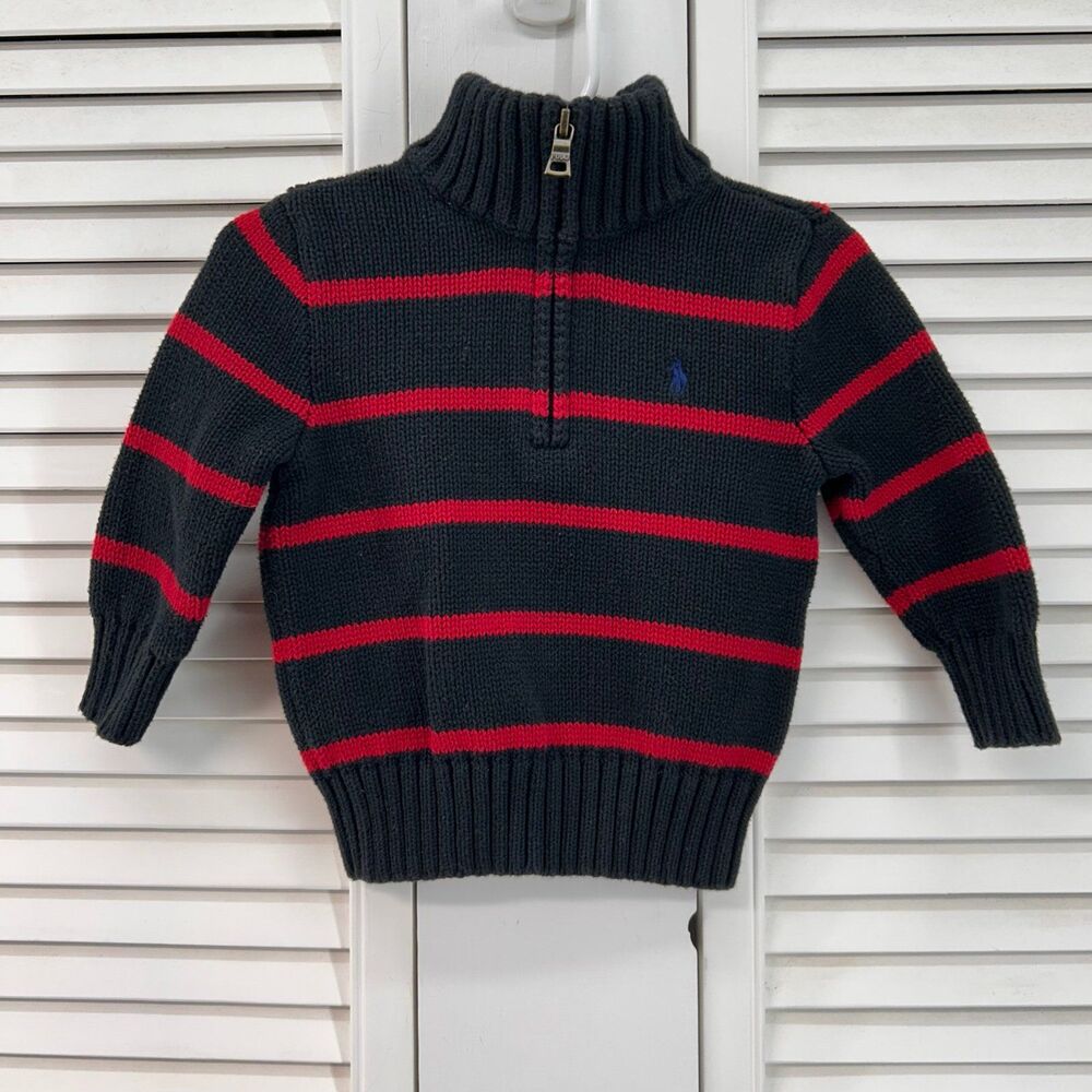Ralph Lauren size 18M black & red striped sweater